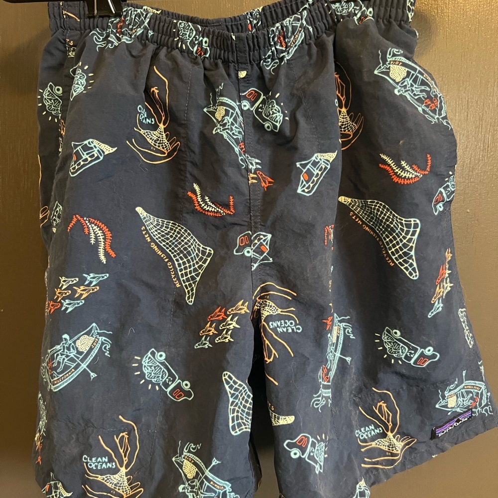 Men's Classic Blue Patagonia Ocean Themed Baggies Shorts